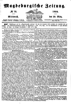 Magdeburgische Zeitung Mittwoch 29. März 1854
