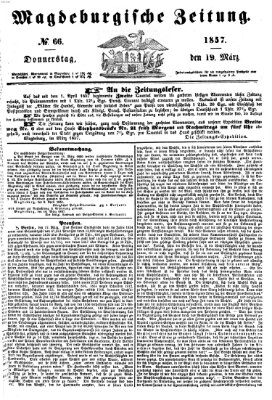 Magdeburgische Zeitung Donnerstag 19. März 1857