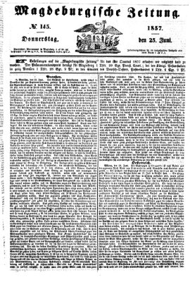 Magdeburgische Zeitung Donnerstag 25. Juni 1857