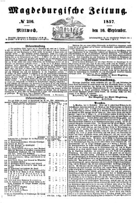 Magdeburgische Zeitung Mittwoch 16. September 1857
