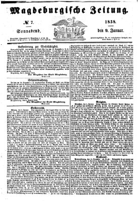 Magdeburgische Zeitung Samstag 9. Januar 1858