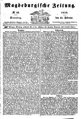 Magdeburgische Zeitung Sonntag 21. Februar 1858