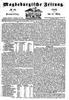 Magdeburgische Zeitung Donnerstag 11. März 1858