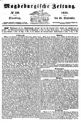 Magdeburgische Zeitung Dienstag 28. September 1858