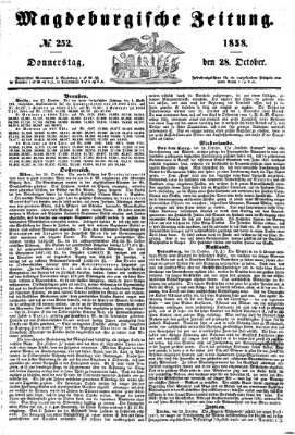 Magdeburgische Zeitung Donnerstag 28. Oktober 1858