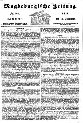 Magdeburgische Zeitung Samstag 11. Dezember 1858