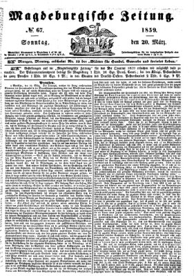 Magdeburgische Zeitung Sonntag 20. März 1859