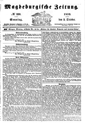 Magdeburgische Zeitung Sonntag 2. Oktober 1859