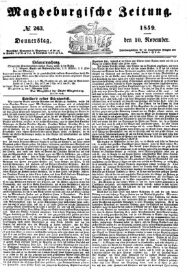 Magdeburgische Zeitung Donnerstag 10. November 1859