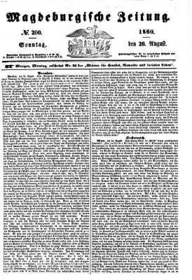 Magdeburgische Zeitung Sonntag 26. August 1860