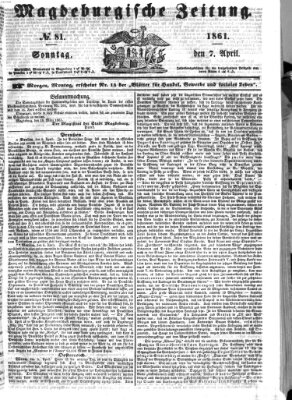 Magdeburgische Zeitung Sonntag 7. April 1861
