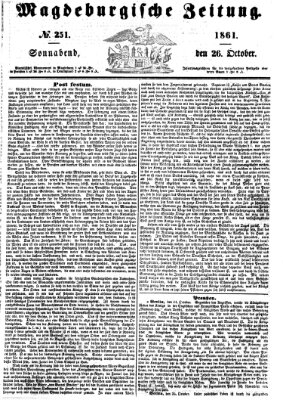 Magdeburgische Zeitung Samstag 26. Oktober 1861