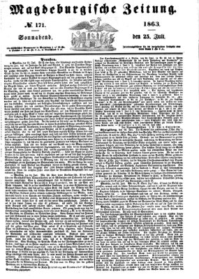 Magdeburgische Zeitung Samstag 25. Juli 1863