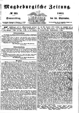 Magdeburgische Zeitung Donnerstag 24. September 1863