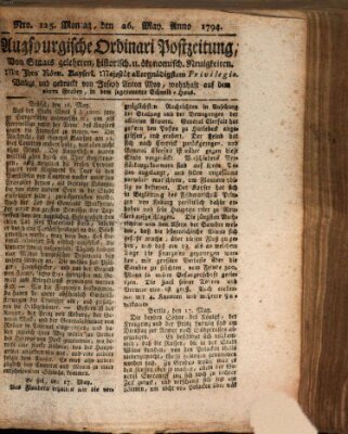 Augsburgische Ordinari Postzeitung von Staats-, gelehrten, historisch- u. ökonomischen Neuigkeiten (Augsburger Postzeitung) Montag 26. Mai 1794