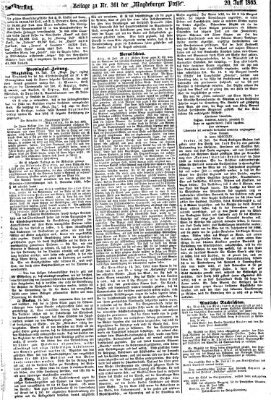 Magdeburger Presse Donnerstag 20. Juli 1865
