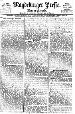 Magdeburger Presse Donnerstag 31. August 1865