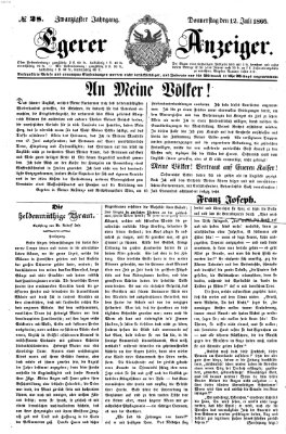 Egerer Anzeiger Donnerstag 12. Juli 1866