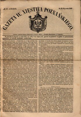Gazeta Wielkiego Xięstwa Poznańskiego Sonntag 21. Januar 1849