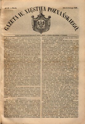 Gazeta Wielkiego Xięstwa Poznańskiego Mittwoch 14. Februar 1849