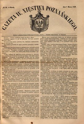 Gazeta Wielkiego Xięstwa Poznańskiego Mittwoch 7. März 1849