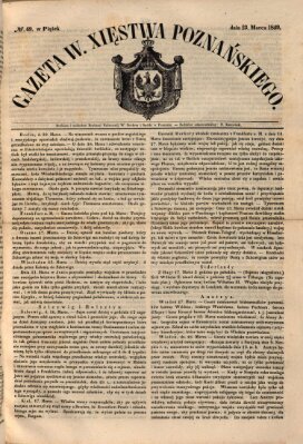 Gazeta Wielkiego Xięstwa Poznańskiego Freitag 23. März 1849