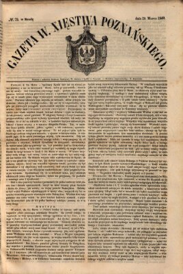 Gazeta Wielkiego Xięstwa Poznańskiego Mittwoch 28. März 1849
