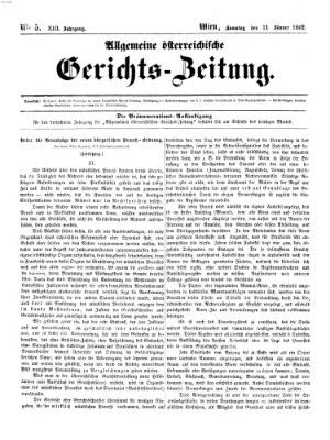 Allgemeine österreichische Gerichts-Zeitung Samstag 11. Januar 1862
