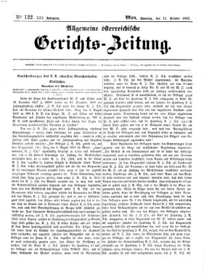 Allgemeine österreichische Gerichts-Zeitung Samstag 11. Oktober 1862