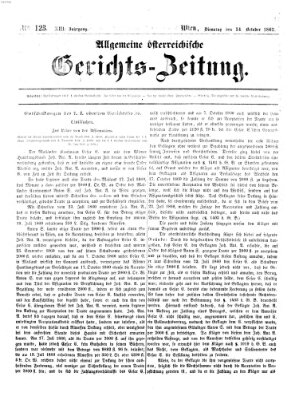 Allgemeine österreichische Gerichts-Zeitung Dienstag 14. Oktober 1862