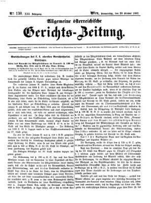 Allgemeine österreichische Gerichts-Zeitung Donnerstag 30. Oktober 1862