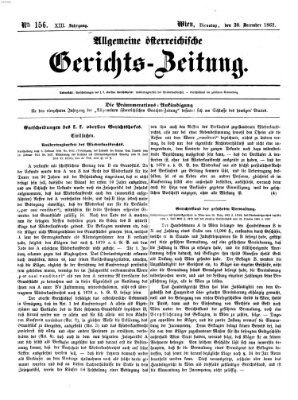 Allgemeine österreichische Gerichts-Zeitung Dienstag 30. Dezember 1862