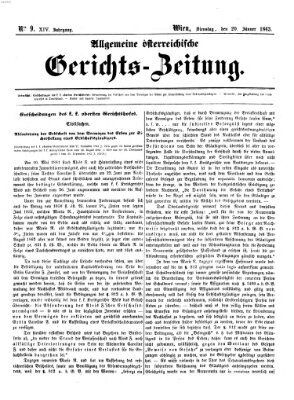 Allgemeine österreichische Gerichts-Zeitung Dienstag 20. Januar 1863