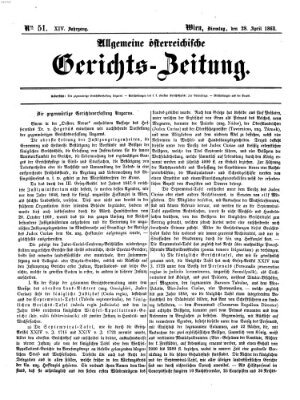 Allgemeine österreichische Gerichts-Zeitung Dienstag 28. April 1863
