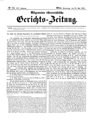 Allgemeine österreichische Gerichts-Zeitung Donnerstag 28. Mai 1863