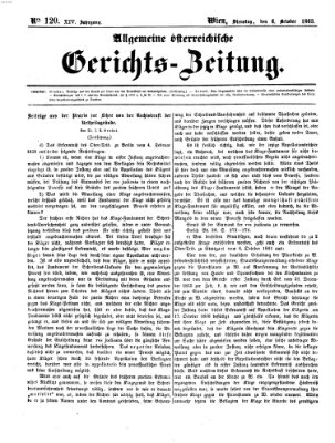 Allgemeine österreichische Gerichts-Zeitung Dienstag 6. Oktober 1863