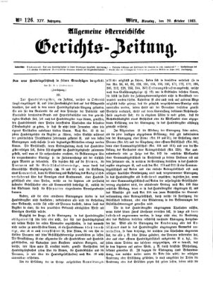 Allgemeine österreichische Gerichts-Zeitung Dienstag 20. Oktober 1863