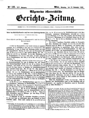 Allgemeine österreichische Gerichts-Zeitung Dienstag 10. November 1863