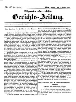 Allgemeine österreichische Gerichts-Zeitung Dienstag 8. Dezember 1863