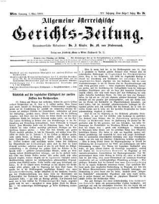 Allgemeine österreichische Gerichts-Zeitung Dienstag 1. März 1864