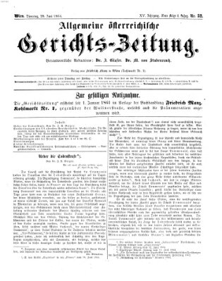 Allgemeine österreichische Gerichts-Zeitung Dienstag 28. Juni 1864