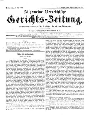 Allgemeine österreichische Gerichts-Zeitung Freitag 1. Juli 1864