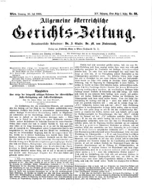 Allgemeine österreichische Gerichts-Zeitung Dienstag 26. Juli 1864