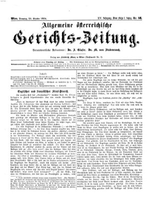 Allgemeine österreichische Gerichts-Zeitung Dienstag 25. Oktober 1864