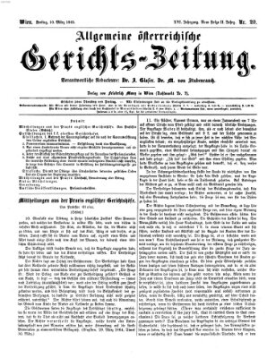 Allgemeine österreichische Gerichts-Zeitung Freitag 10. März 1865
