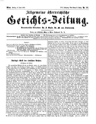 Allgemeine österreichische Gerichts-Zeitung Freitag 23. Juni 1865