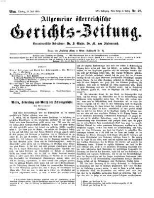 Allgemeine österreichische Gerichts-Zeitung Dienstag 25. Juli 1865