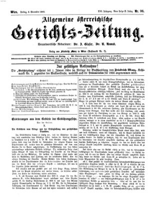 Allgemeine österreichische Gerichts-Zeitung Freitag 8. Dezember 1865