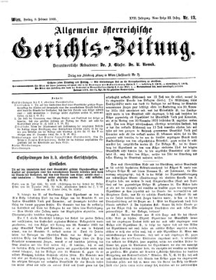 Allgemeine österreichische Gerichts-Zeitung Freitag 9. Februar 1866