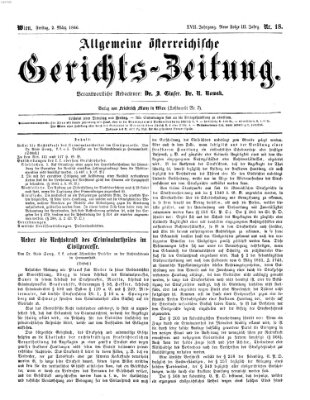 Allgemeine österreichische Gerichts-Zeitung Freitag 2. März 1866